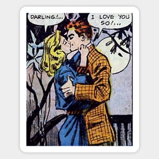 Two lovers kissing in the moonlight Magnet